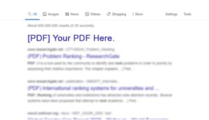 SEO: How to get PDF’s to page 1